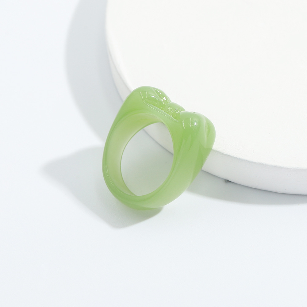 Nihaojewelry wholesale jewelry simple creative green irregular resin ring