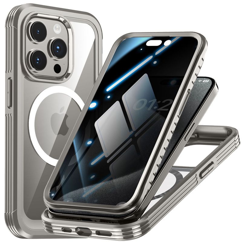アップル15の携帯電話ケースiphone15promax透明全包マグセーフ磁気吸引三防戸ケースを適用する|undefined