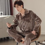 【轻奢金丝绒】高级感睡衣男士冬季大码加厚加绒家居服套装珊瑚绒