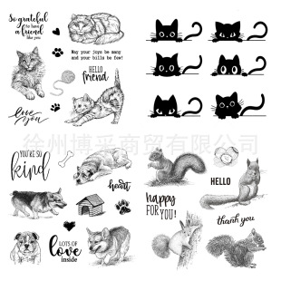 Silicone Transparent Seal Handbook Seal Factory DIY Soft Seal Cute Cat and Dog Clear Stamp