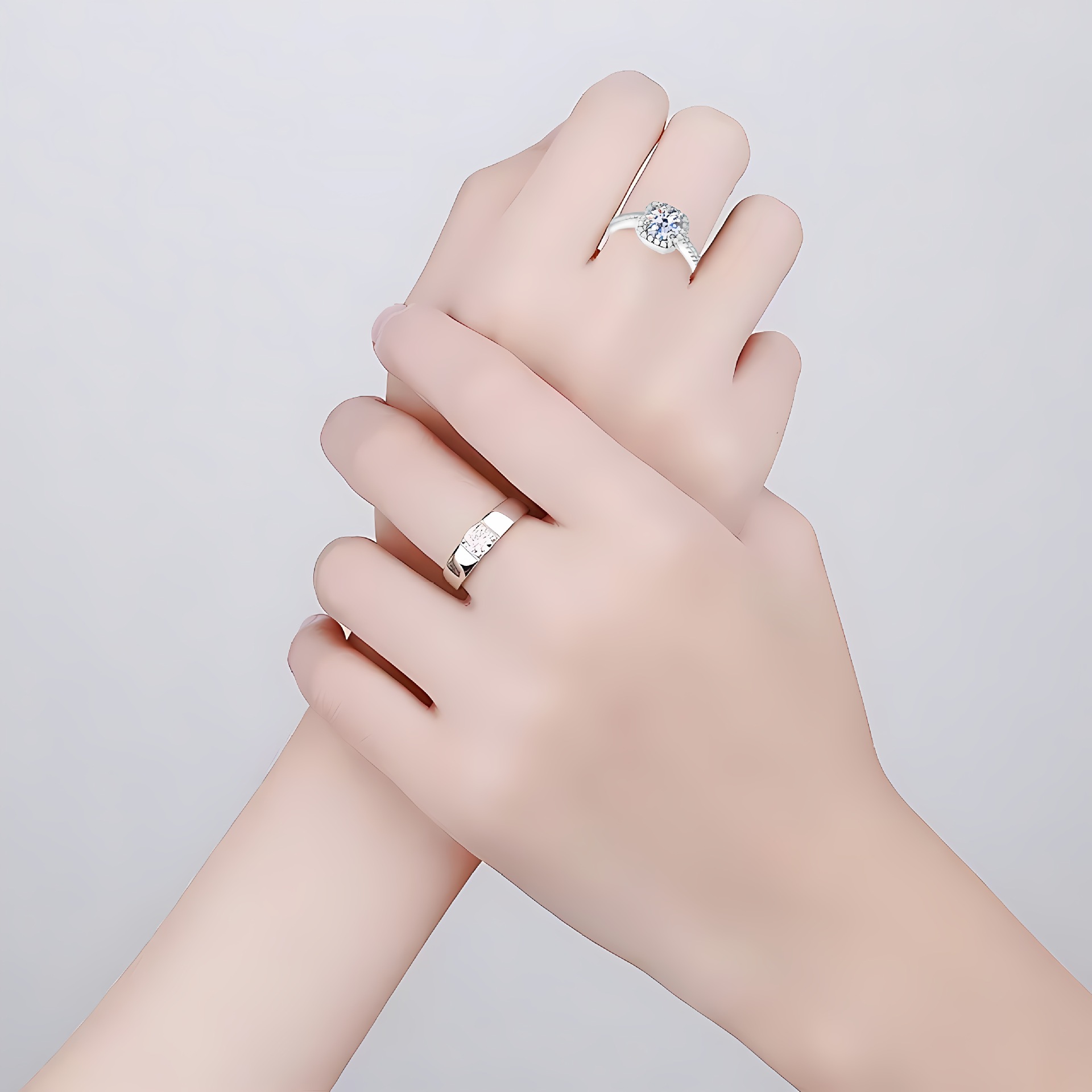 hot sale opening adjustable simple couple ring wedding diamond ring wedding ring carat lover ring_voghion.com