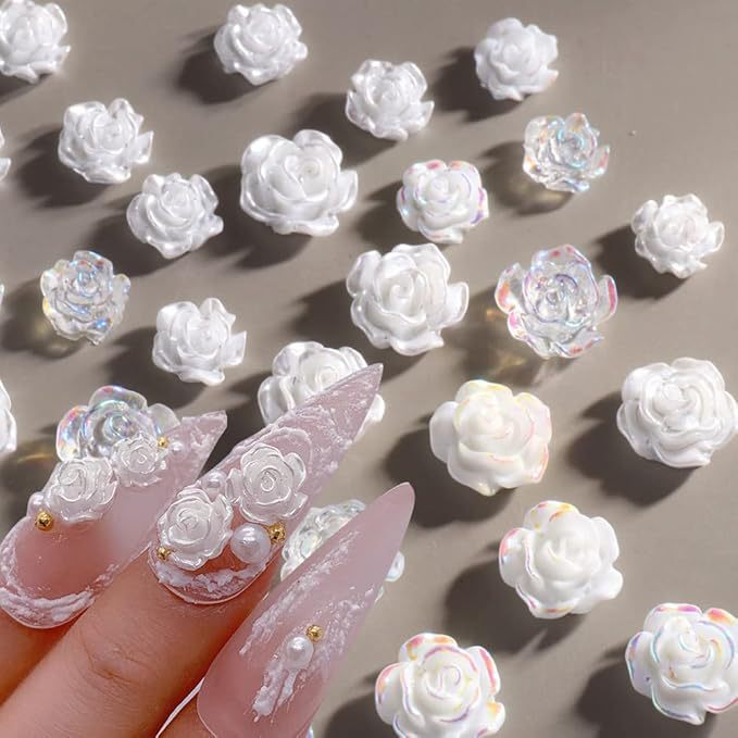 Camellia manicure rose jewelry 2022 popular Japanese style Pearl texture phototherapy nail accessories 50 pieces