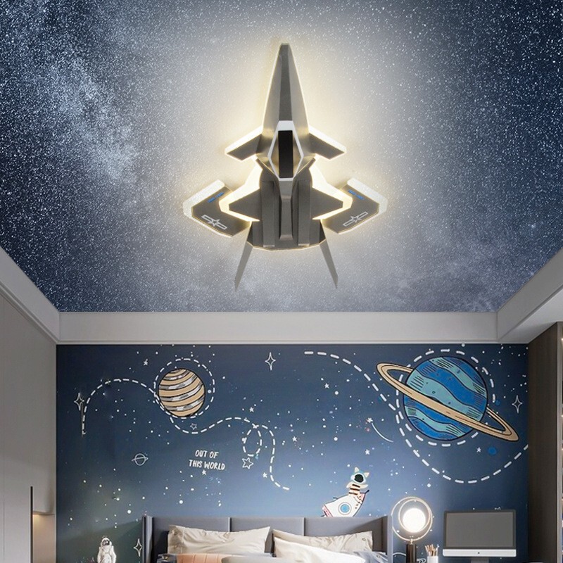 Children's Room Ceiling Light White Fighter Jet Boy's Fighter Plane Lamp Modern Simple Boy Cartoon Bedroom Lighting Fixtures Children's Room Ceiling Light White Fighter Jet Boy's Fighter Plane Lamp Modern Simple Boy Cartoon Bedroom Lighting Fixtures