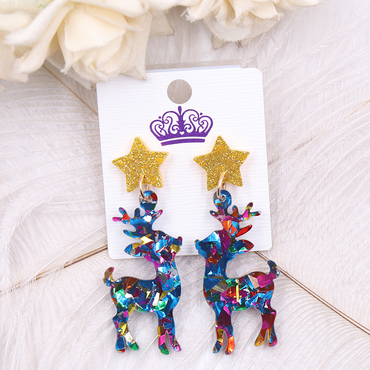 Drop Earrings Classification 1 Pair Christmas Cute Elk Arylic Drop Earrings