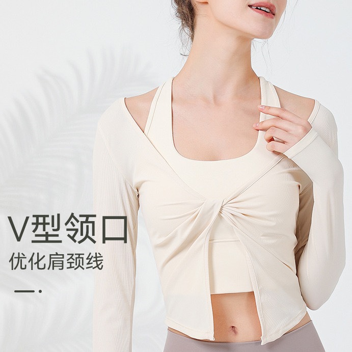 New Long-sleeved Blouse Yoga Suit Loose Quick-drying Breathable Sports Running Slimming Vest Fitness Clothing for Women