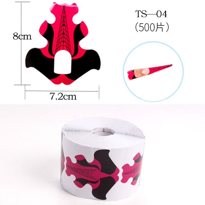 Soporte de papel de uñas transfronterizo Extensión de fototerapia francesa Herramienta de uñas Mariposa de uñas Soporte de papel rectangular de herradura 500 piezas
