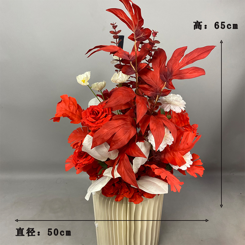 新款婚庆装饰地排花婚礼花艺T台路引花花酒店迎宾排花艺|undefined