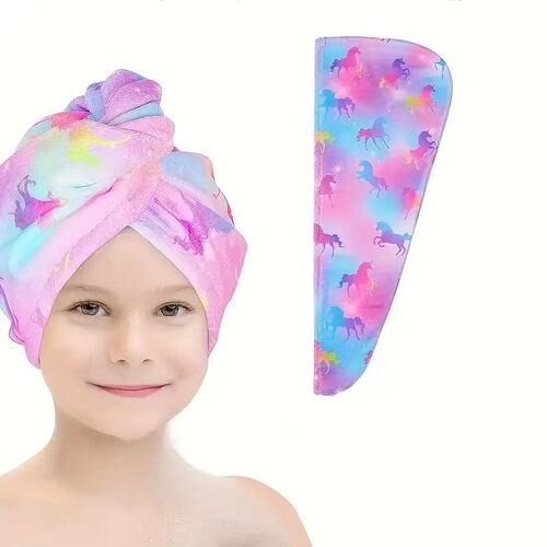 TEMU Bestselling Thick Absorbent Quick-Dry Children's Hair Hat, Digital Printing Level 4 Women's Adult Shower Cap