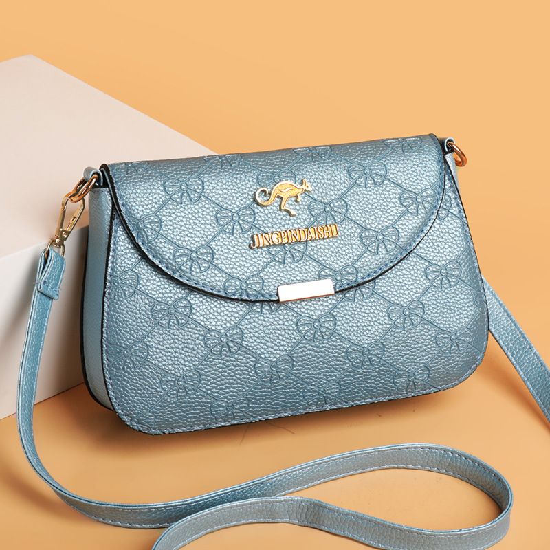 New 2024 Crossbody Soft Leather Texture One Shoulder Small Square Middle aged Women's Mom Bag Embossed_voghion.com