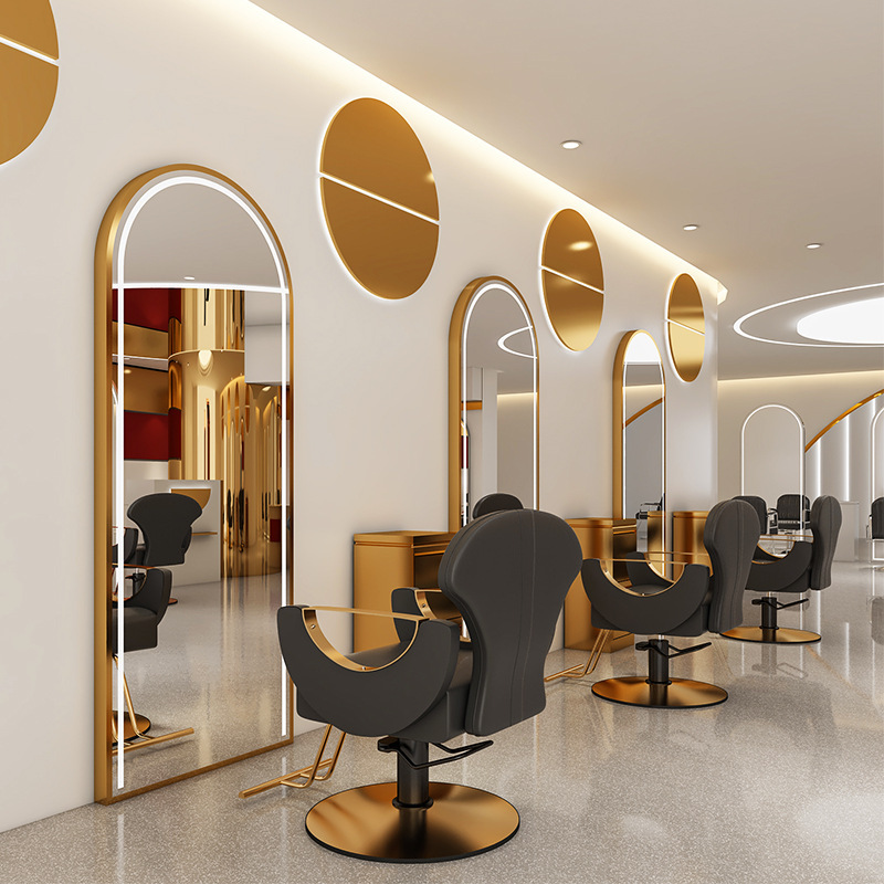 Barbería espejo tablero de corte de cabello espejo teñido cabello espejo gabinete integral salón de peluquería especial tablero de espejo gabinete espejo