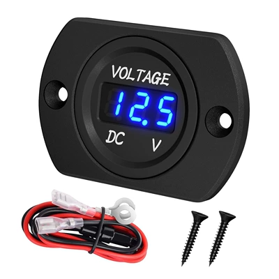 Color Screen Voltmeter for Other Car Modifications - concave-voltmeter-blue-wiring-harness-panel-terminal-screw