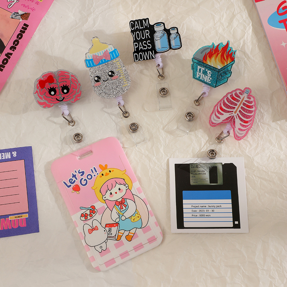 20g Weight Name Tag Buckle Stationery Type 1 Piece Quantity School Occasion Acrylic Material Cartoon Pattern Cute Style 1 Piece Cute Cartoon Arylic Name Tag Buckle 3