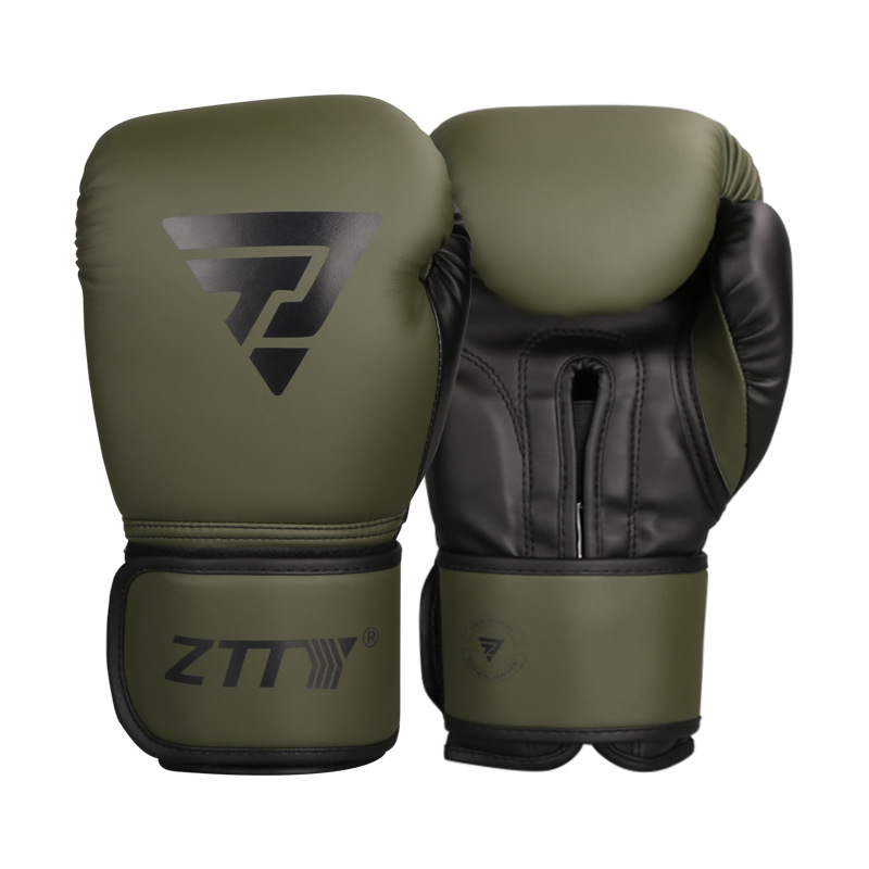 ZTTY nuevos guantes de boxeo de cuero brillante para adultos niños guantes Muay Thai guantes de lucha libre lucha saco de arena guantes de boxeo