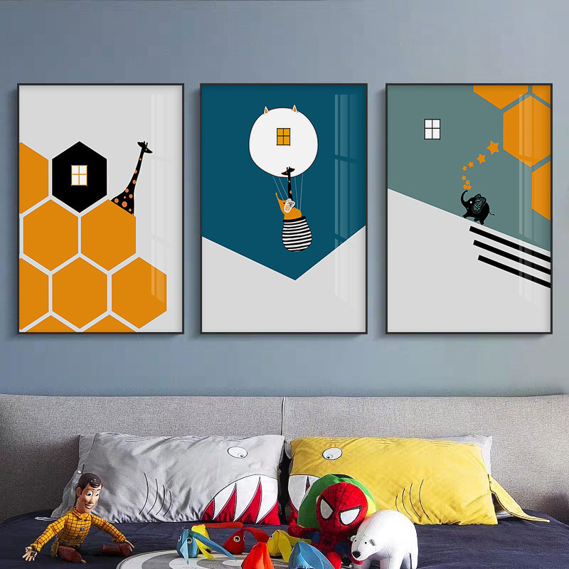 Children's Room Modern Simple Cartoon Decorative Painting Giraffe Polar Bear Hanging Painting Bedroom Bedside Painting Living Room Background Wall Children's Room Modern Simple Cartoon Decorative Painting Giraffe Polar Bear Hanging Painting Bedroom Bedside Painting Living Room Background Wall