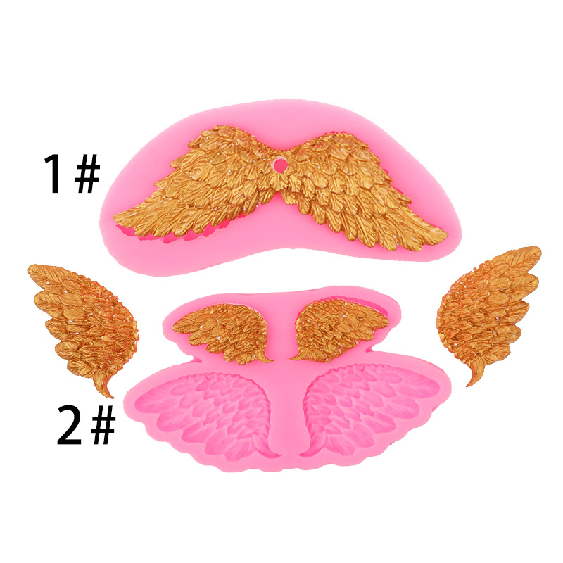 Grandes y pequeñas alas de ángel con agujeros molde silicona DIY yeso aromaterapia holding fragante piedra epoxi