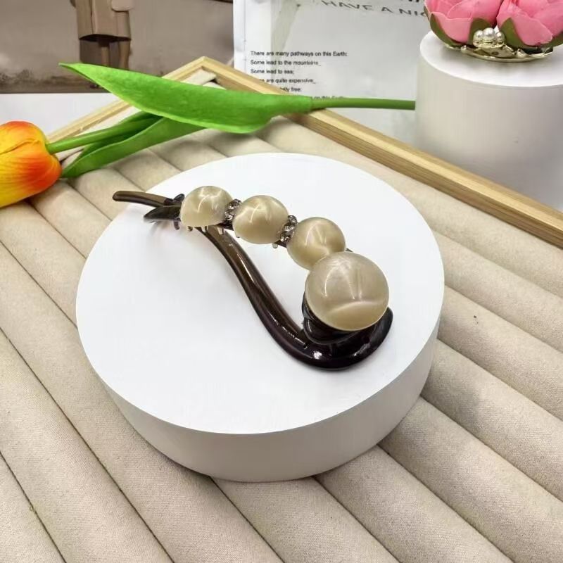 高级感水钻珠珠一字扭扭夹新款盘发抓夹后脑勺发量多发夹头饰|undefined