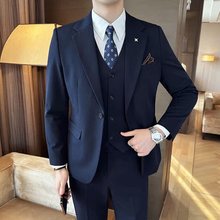 男士高级感商务休闲修身结婚西装西服衣服外套