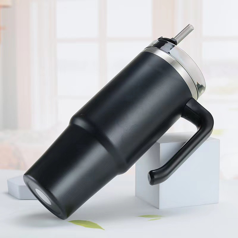 Nuevo 30z taza de coche con mango de gran capacidad paja helado taza Amazon 304 Acero inoxidable frío aislamiento taza