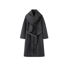 2025冬季新款女装休闲气质百搭长款羊毛毛呢大衣外套 1AAF4457L8