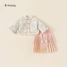 宥宝童装女童汉服两件套秋冬国风套装年服儿童中式马面裙小童裙子