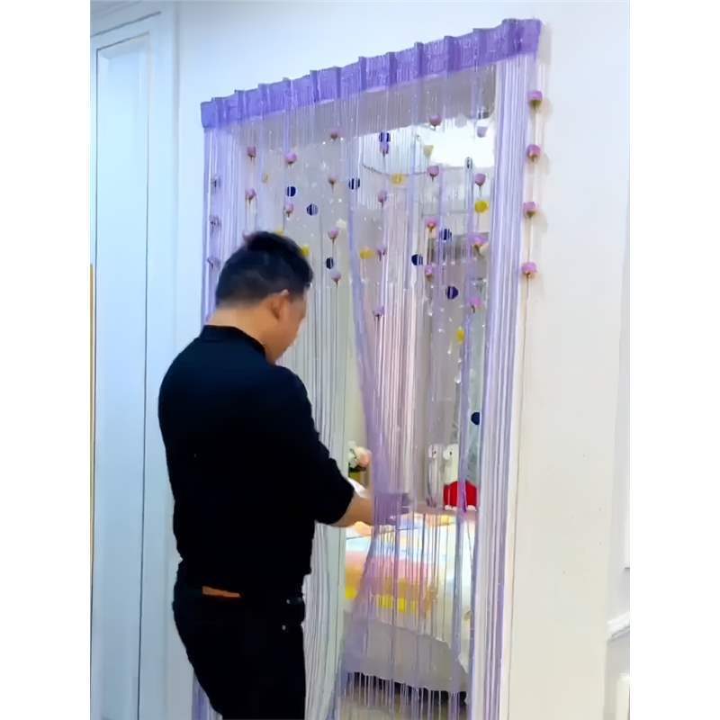 Rose Thread Door Curtain for Living Room and Bedroom, Encrypted Door Curtain, Curtain Partition Screen, Wedding Tassel Curtain