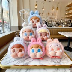 漫画ぬいぐるみ泣いている赤ちゃん人形装飾品卵ウサギクマぬいぐるみペンダントブラインドボックスキーホルダーバックパックペンダント