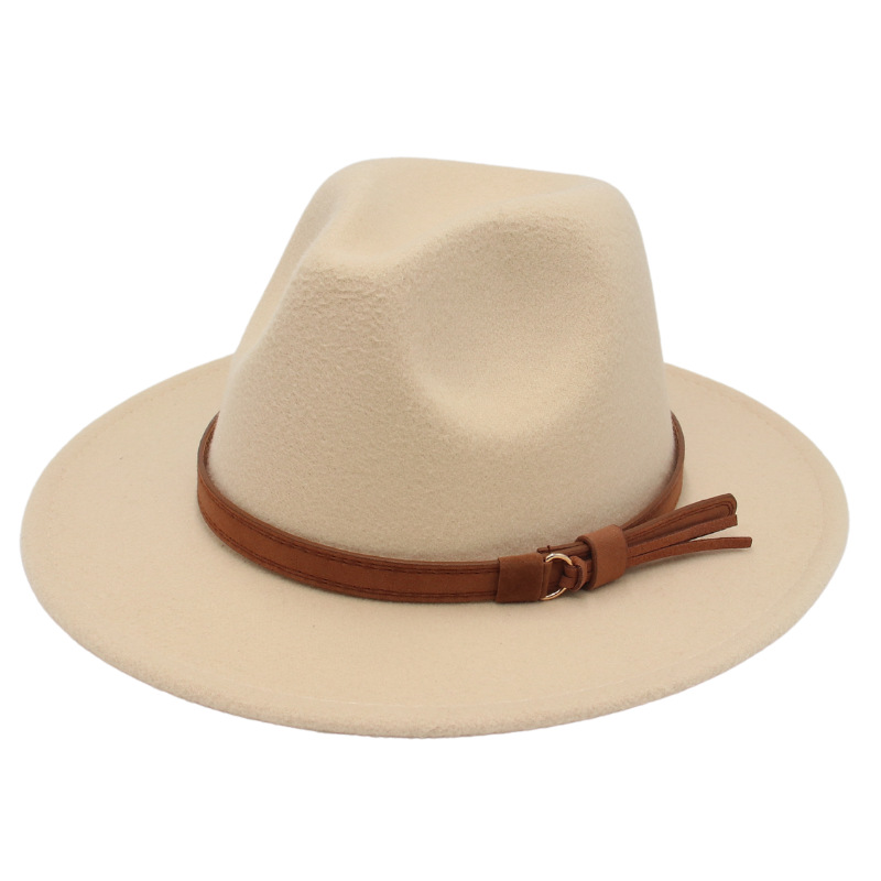 Unisex Fashion Solid Color Big Eaves Fedora Hat display picture 2