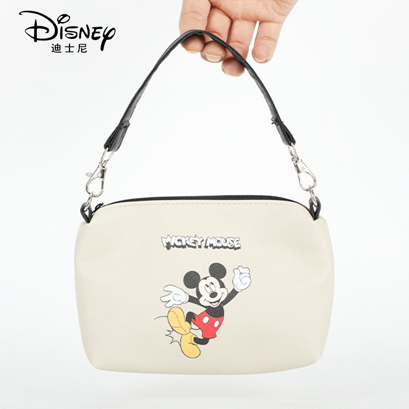 Disney Mickey Holding makeup bag Waterproof makeup toiletry bag Mobile phone charging bank organizer Holding small square bag