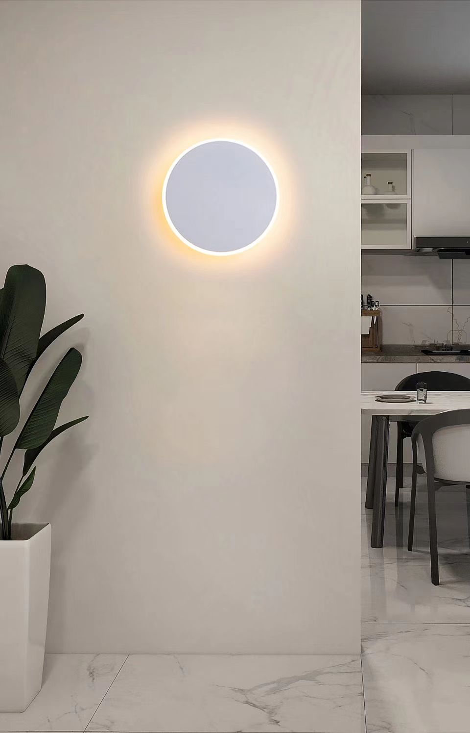 Lámpara de pared redonda de detección táctil moderna minimalista ultra delgada cabezal de cama estudio sala de comedor pasillo red lámpara de pared roja