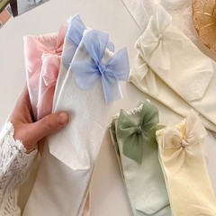 襪子女芭蕾風堆堆襪蝴蝶結日系純欲中筒後跟透氣彩色糖果系jk襪子