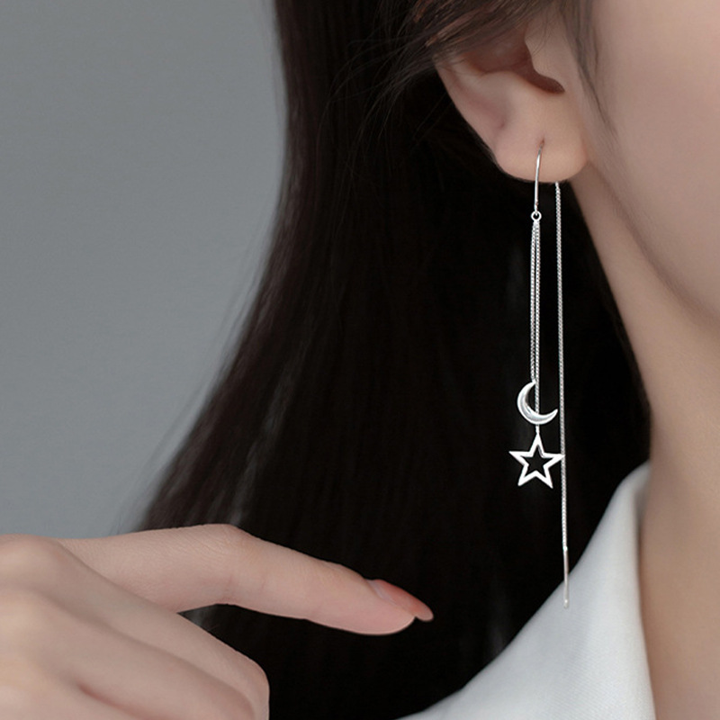 Earrings Classification 1 Pair Streetwear Star Moon Plating Metal Earrings