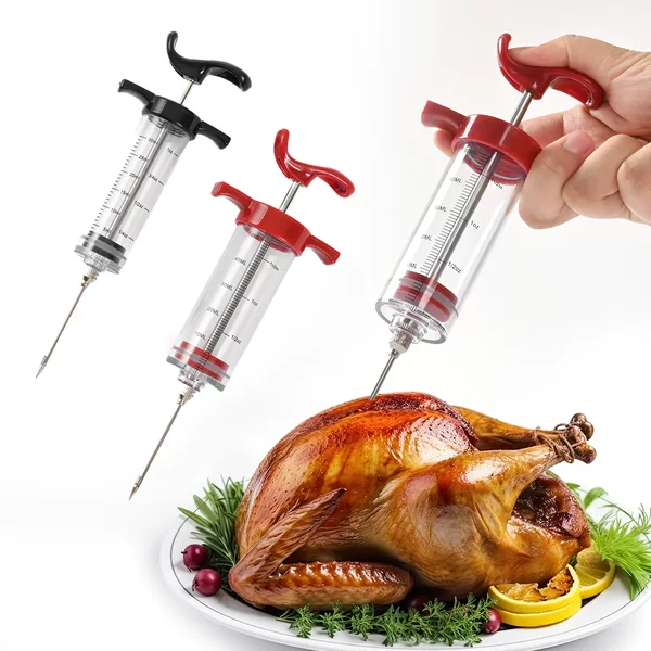 Marinade Injector Kitchen Turkey Seasoning Syringe Roast Sauce Syringe Turkey Needle