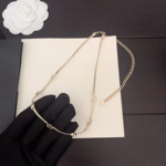 新款小香7花金色浅金项链项圈choker香奶奶一比一女黄铜双c