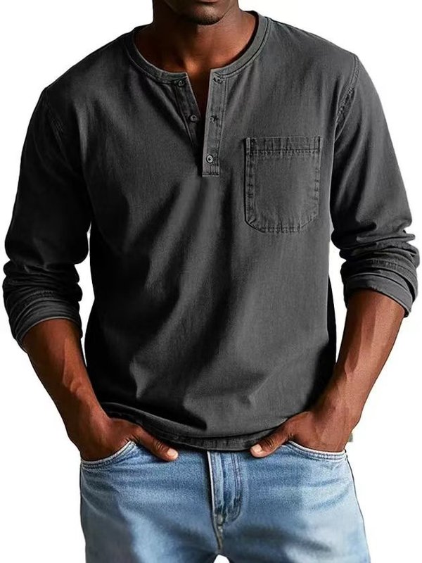 Amazon クロスボーダー メンズ 秋冬 ラウンドネック 長袖 Tシャツ スリムフィット 通気性 プルオーバー カジュアル 長袖 ボトムス シャツ - トップス|undefined