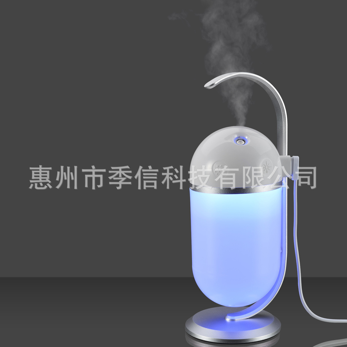 厂家可定制USB家用车载办公静音雾化加湿器 触控可渐变七彩小夜灯