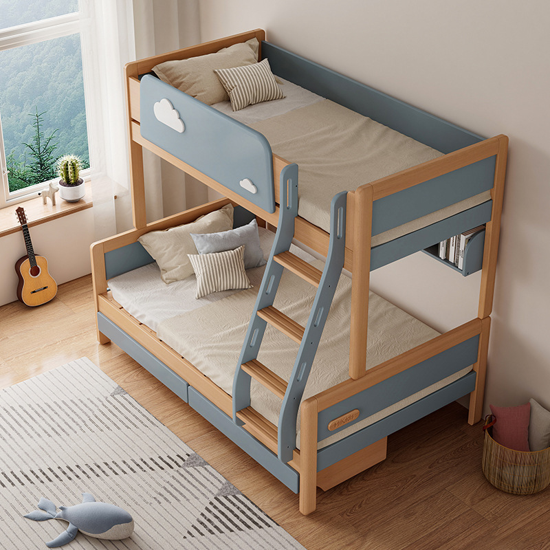 Children's solid wood bunk bed, double-layer bed, suitable for small apartments, for boys and girls, bunk bed, parent-child bed