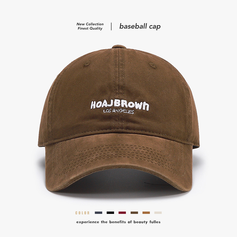 Cappellino da baseball da donna con lettere ricamate in stile coreano, adatto per primavera e autunno, lavabile, versatile, valorizza il viso_voghion.com