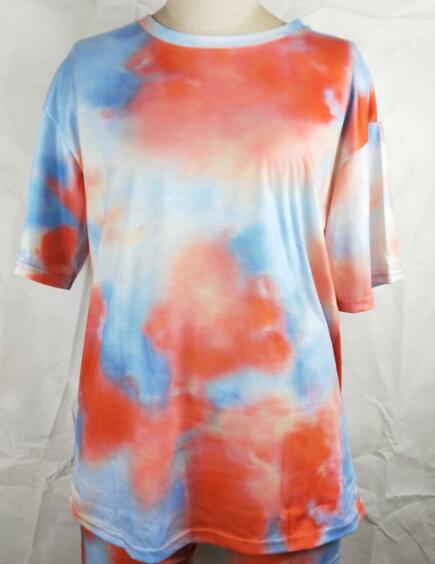 fashion tie-dye T-shirt shorts suit NSHZ35715