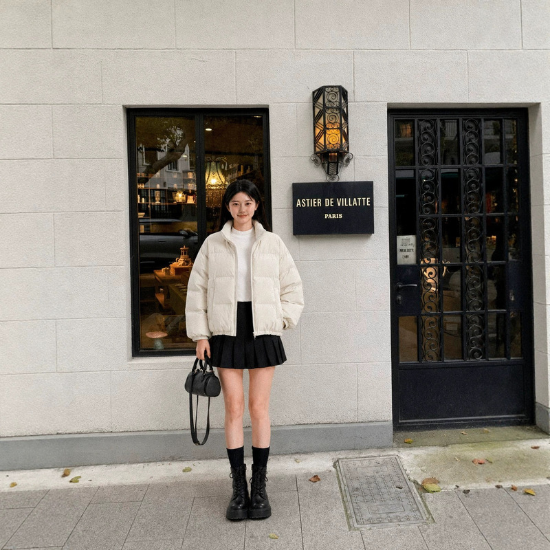 ADAM BO Stand Collar Down Jacket PU Leather 90% White Duck Down Unisex Loose Solid Color High-End Warm Coat ADAM BO Stand Collar Down Jacket PU Leather 90% White Duck Down Unisex Loose Solid Color High-End Warm Coat