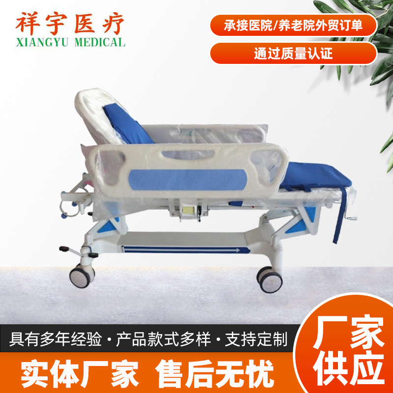 手术转运车 可升降急救车 手摇升降平车对接车转运车