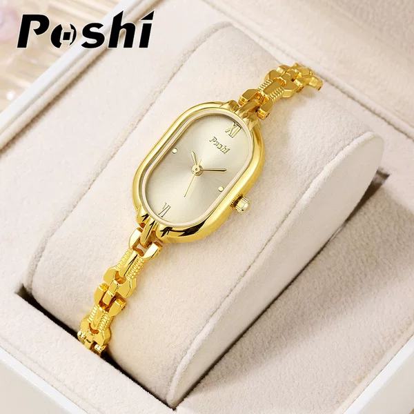 Cross-border foreign trade ladies quartz watch light luxury compact oval dial ladies bracelet watch factory in stock generation