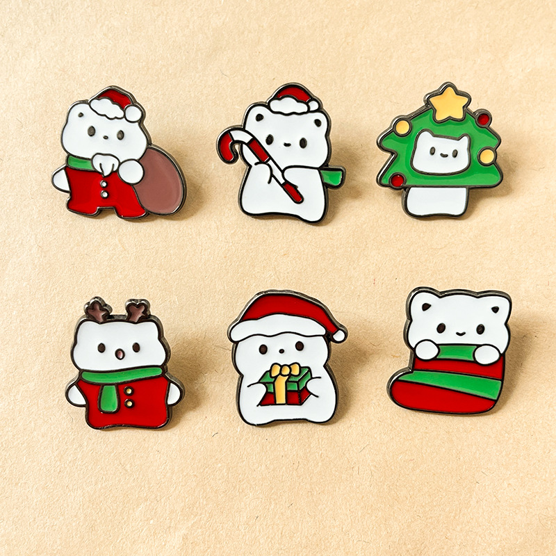 Alloy Material Christmas Festival Elegant Cute Pin Cartoon Character Alloy Enamel Unisex Brooches
