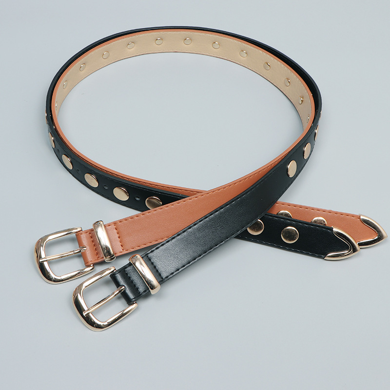 Új szegecses öv, férfi divatos punk farmeröv, férfi és női ifjúsági hip-hop utcai tánchoz való díszítő öv_voghion.com