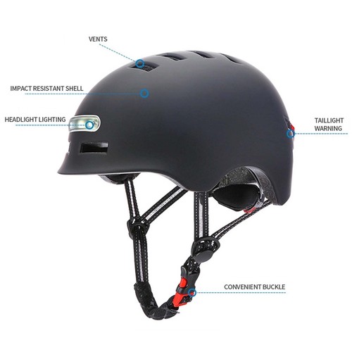 Riding helmet with light, scooter helmet, electric bicycle bicycle night flashing riding helmet