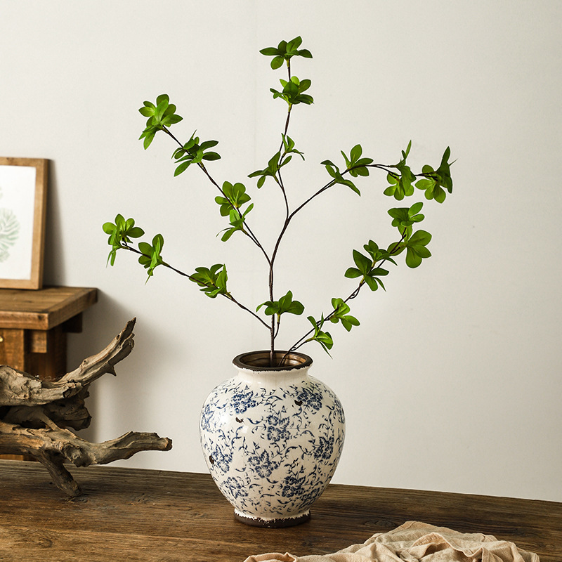 Retro manchas hacer viejos vasos de porcelana azul gran decoración de cerámica creativa sala de estar acuicultura floral de alto nivel sensación de nuevo estilo chino