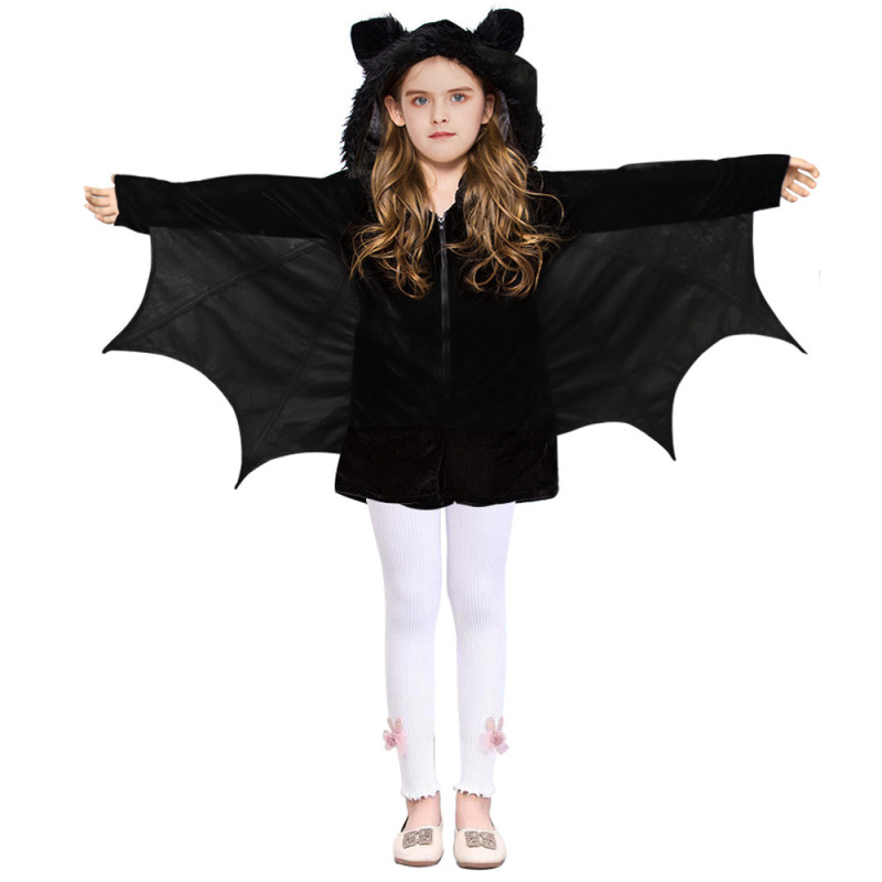 2025 新しいハロウィン子供衣装コウモリマントマントキャットウーマン服パーティーコスプレ衣装|undefined