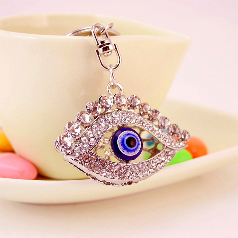 32g Weight Alloy, Metal Material Fruit Pattern Unisex Gender Wholesale Eye Shape Inlaid Diamond Pendant Keychain Nihaojewelry 1