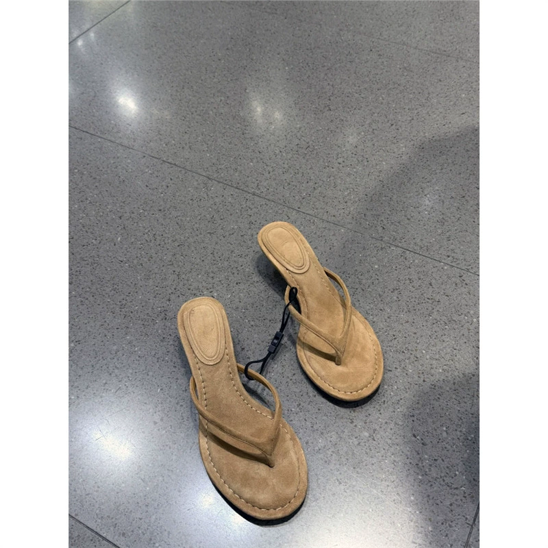 Женские шлепанцы-стилето в стиле французской феи, лето 2025, новинка, на высоком каблуке, с юбкой