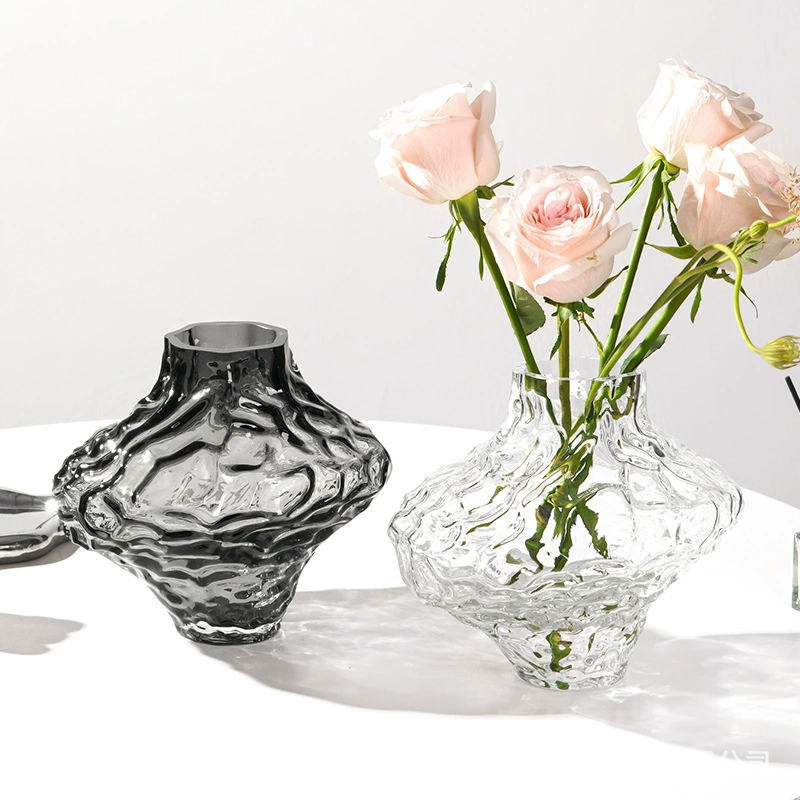 Современная ваза из стекла «Каньон» в стиле лайт-люкс, неправильной формы, для декора гостиной, модель для демонстрационного зала, оптовая продажа от производителя, дропшиппинг