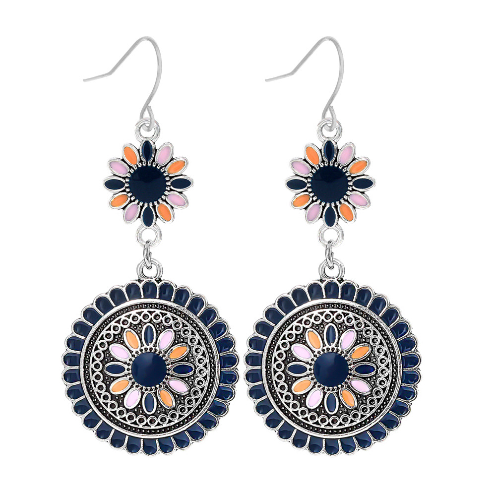 Cross-border Amazon Popular Earrings Multi-piece Set European and American Handmade Round Hollow Earrings Love Accessories